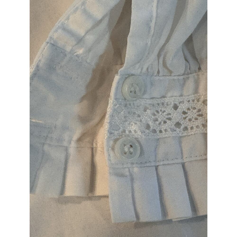 Vintage Orvis Victorian Ruffle Pin-Tuck Lace Blouse S M High Collar, White - Picture 5 of 11